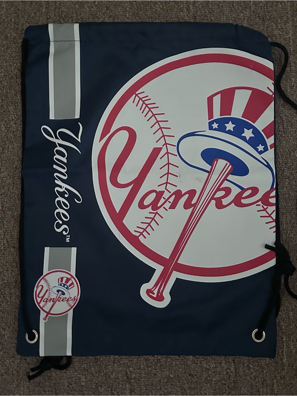 New York Yankees Navy Drawstring Backpack - NWOT